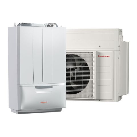 Pompa de caldura split pentru incalzire, racire si apa calda instant, monofazat 4 kW Immergas VICTRIX HYBRID