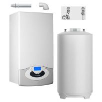 Pachet centrala termica in condensare Ariston Genus Premium HP Evo 45 FF 45 kw cu boiler BCH 160 litri
