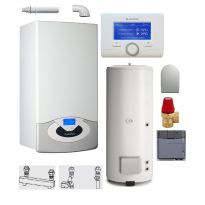 Pachet centrala termica in condensare Ariston Genus Premium HP Evo 45 FF 45 kw cu boiler BC1S 300 litri