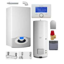 Pachet centrala termica in condensare Ariston Genus Premium HP EVO 65 FF 65 kw cu boiler BC1S 300 litri