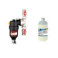 Filtru anti-magnetita Cleanex HF1 3/4, racord 22, solutie protectie instalatii termice Cleanex Allround 1 kg, 5 ani garantie