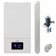 Centrala termica in condensare Motan Condens 100 - 25 kW, 5 ani garantie, kit evacuare inclus, filtru antimagnetita TURBO MAG si extragarantie 2 ani Cadou